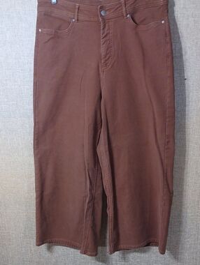 Wide-Leg Women's Jeans in Rust Brown